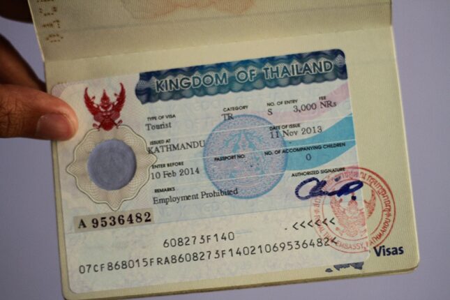 Visa pour la thailande